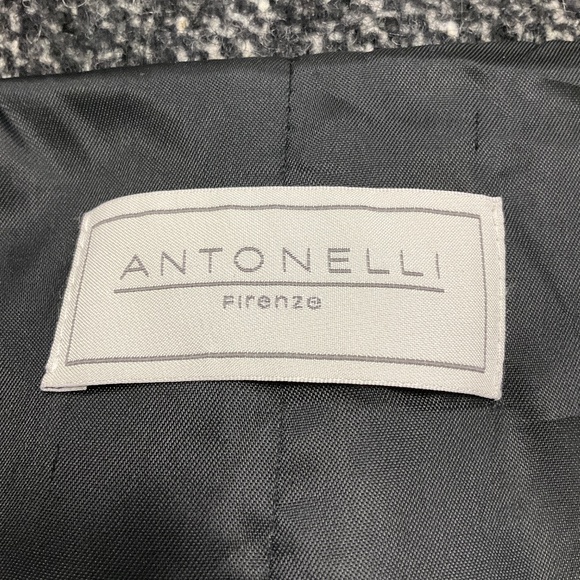 ANTONELLI FIRENZE BLACK / WHITE FIUME WOOL COAT - Picture 4 of 6